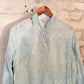 1960s Blue Paisley Button Distressed Shirt