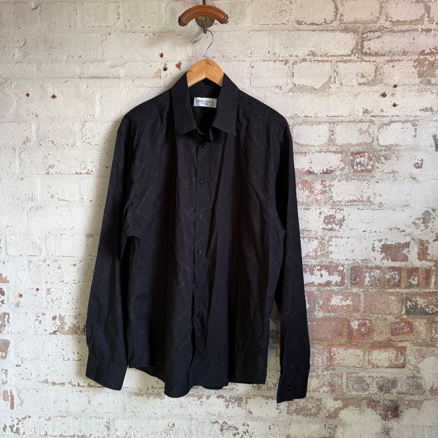 2000s Black Yves Saint Laurent All Over Shirt