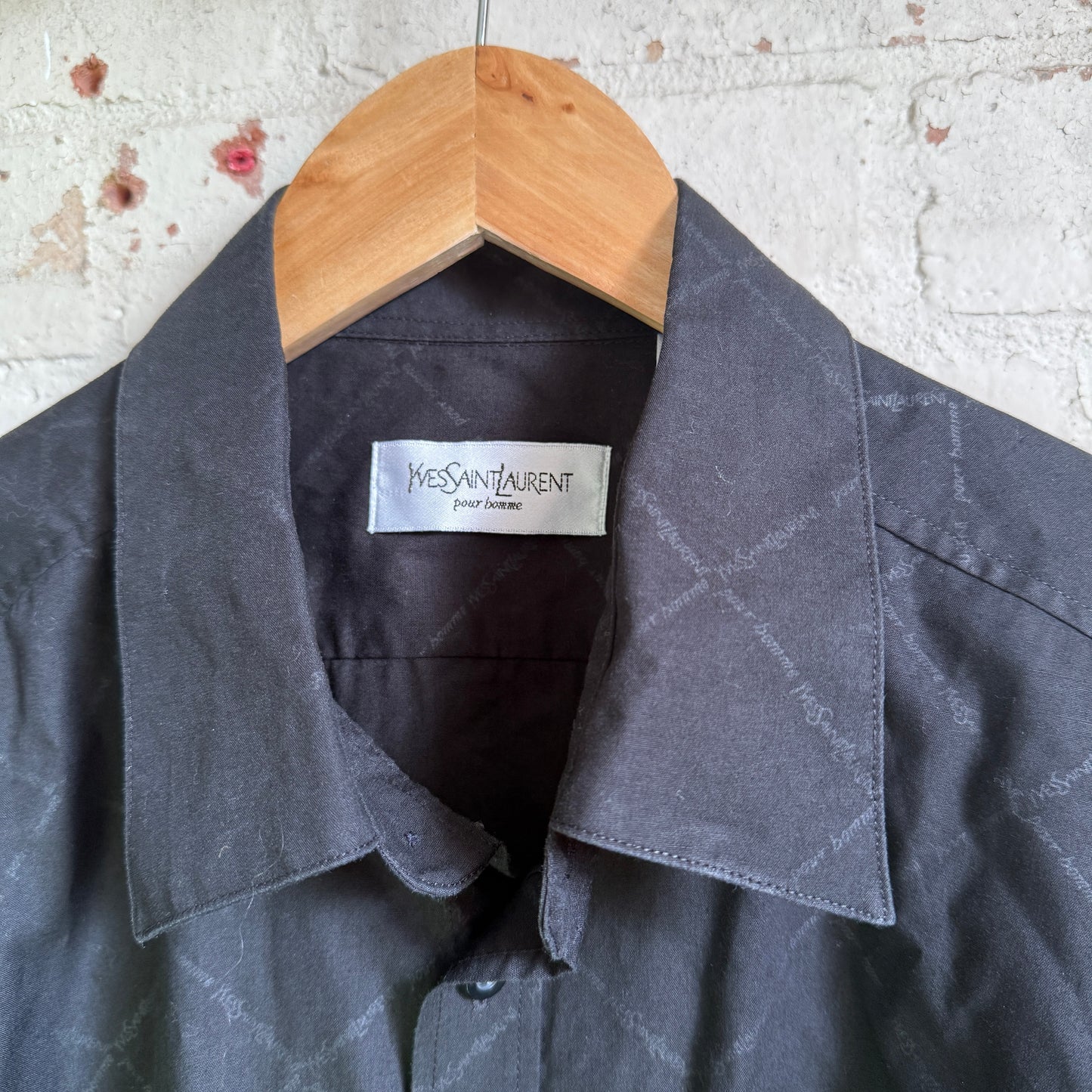 2000s Black Yves Saint Laurent All Over Shirt