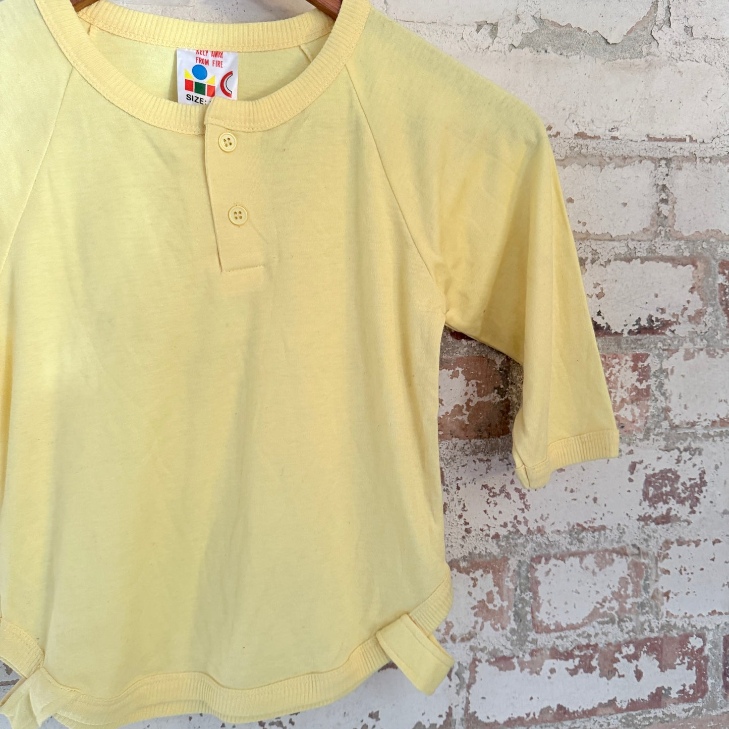 1970s Yellow Cotton Button T-Shirt