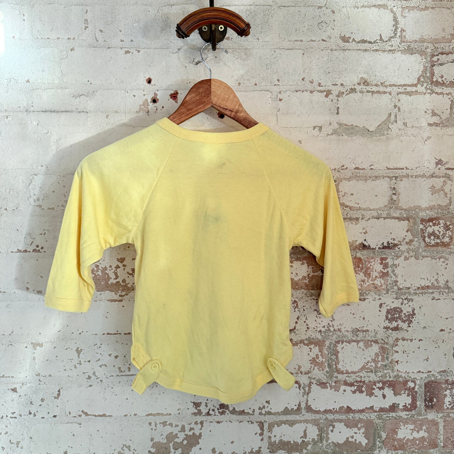 1970s Yellow Cotton Button T-Shirt