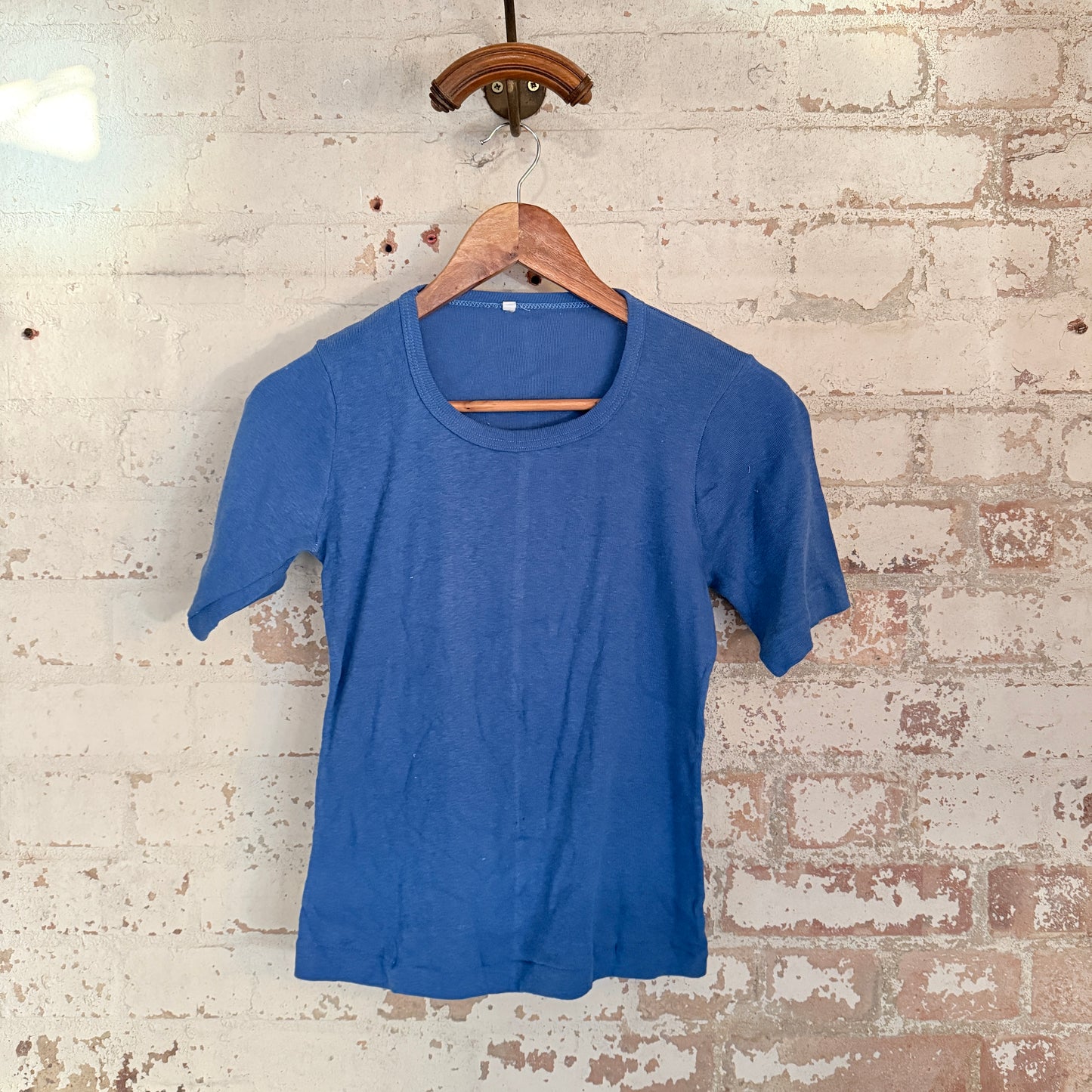 1970s Blue Blank Cotton T-Shirt