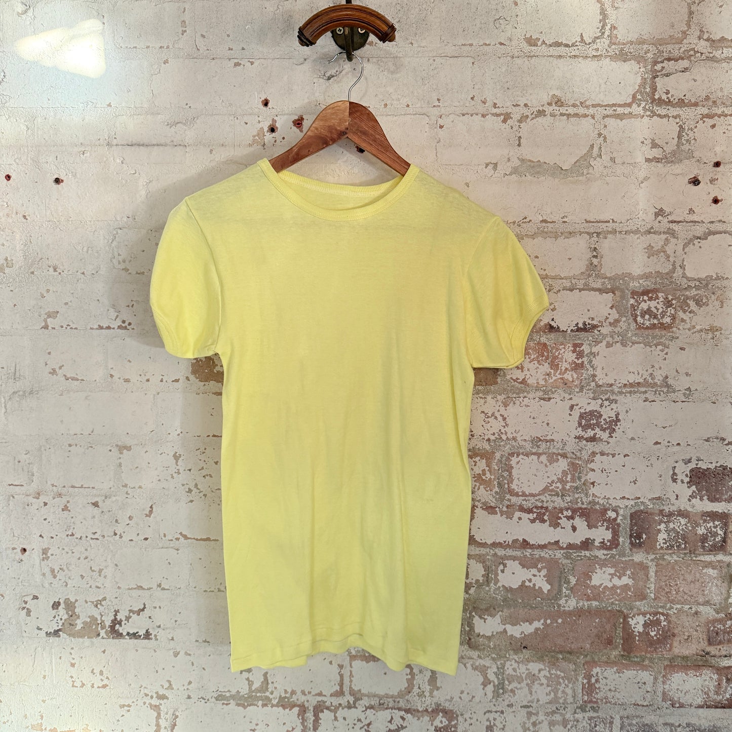 1970s Yellow Cotton Ringer Blank T-Shirt