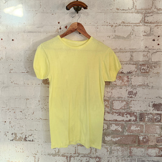 1970s Yellow Cotton Ringer Blank T-Shirt