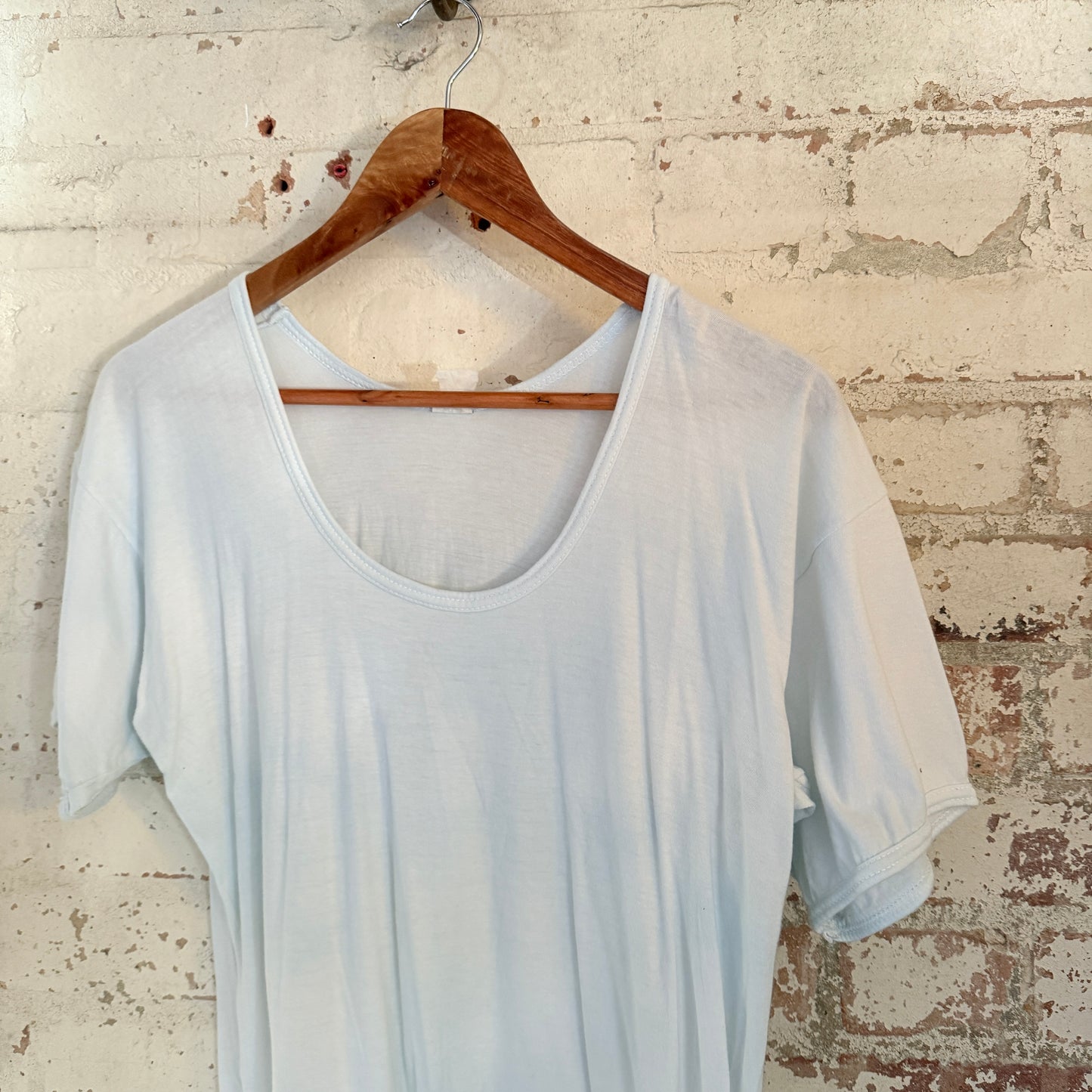 1970s Light Blue Blank Ringer T-Shirt