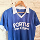 1980s Blue Flock Print Football Shirt