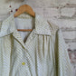 1970s Light Floral Button Shirt Blouse