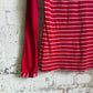 1970s Red Striped Long Sleeve Top