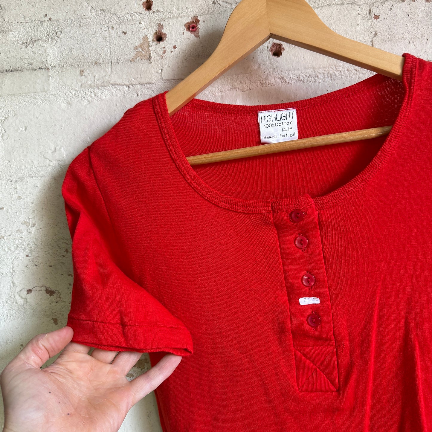 1970s Red Button T-Shirt
