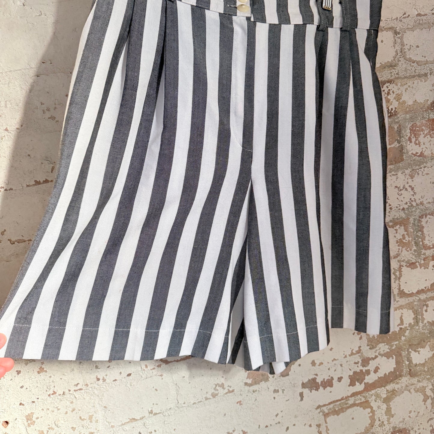 1980s Black and White St Michaels Cotton Shorts