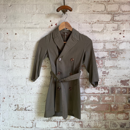 1930s British Kids Belted Mac Jacket