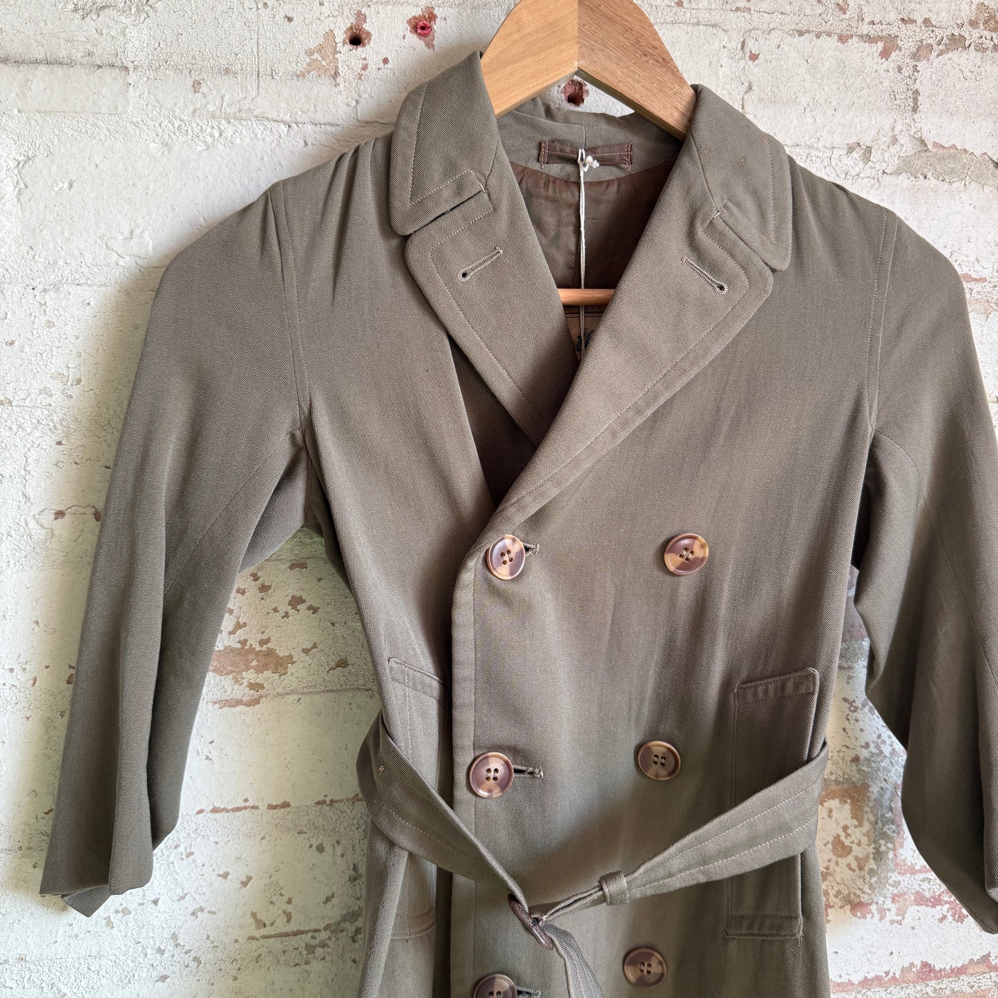 1930s British Kids Belted Mac Jacket