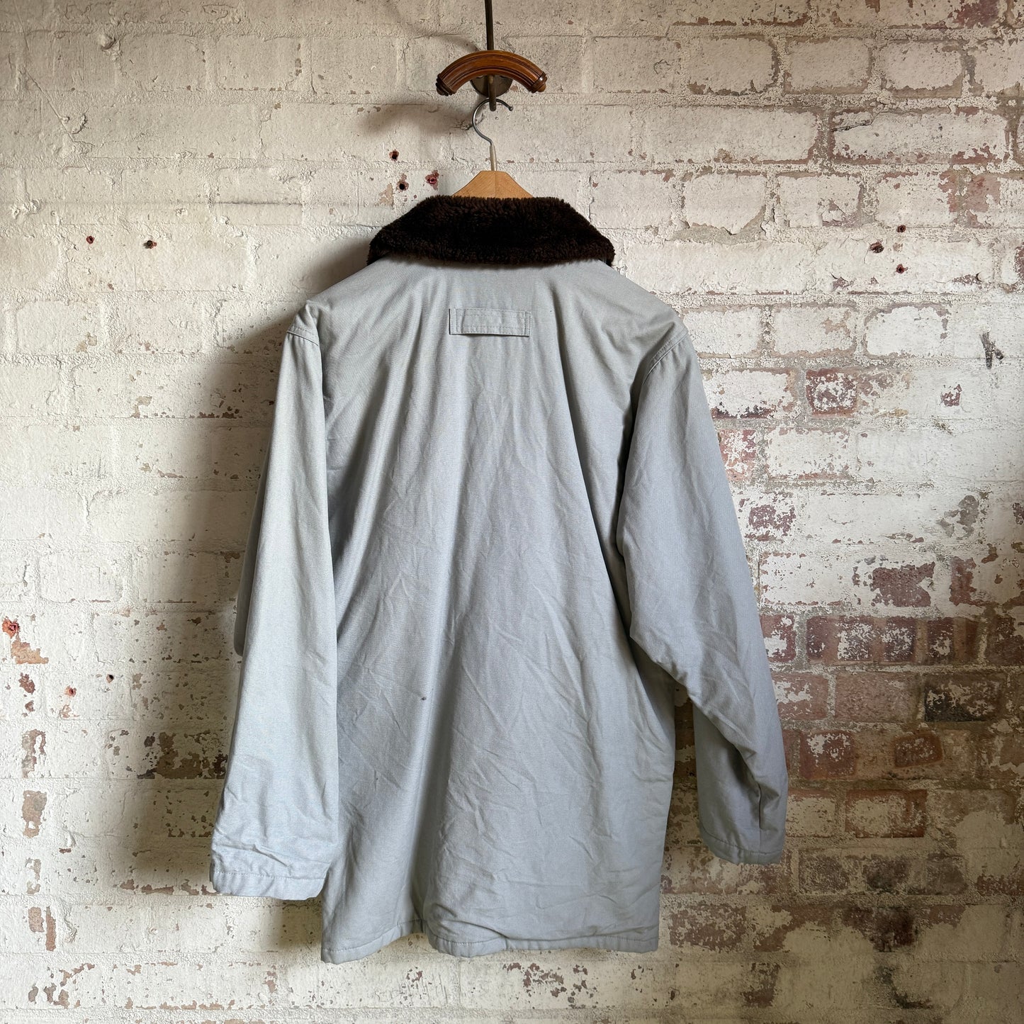 1980s Grey Levis Shearling Collar Coat