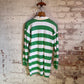 1960s 1970s Green Striped Bukta Rugby Jumper