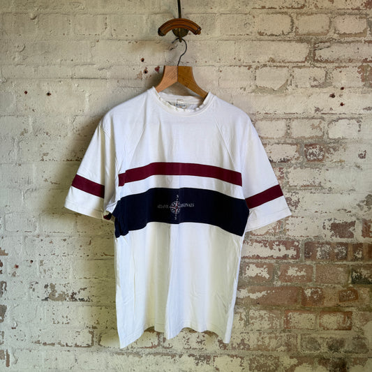 1990s White Atlantic Stripe T-Shirt