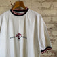 1990s White Round Neck Embroidered T-Shirt