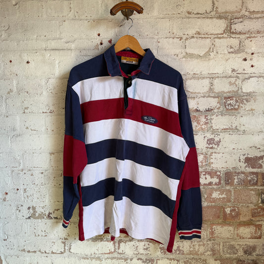 1990s Striped Long Sleeve Rugby Shirt