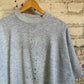 1980s Grey Paint Splattered Cut Off Sweatshirt