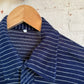 1970s Navy Italian Striped Polo Shirt Top