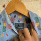 1980s Blue Graphic Button Shirt