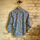1980s Blue Graphic Button Shirt