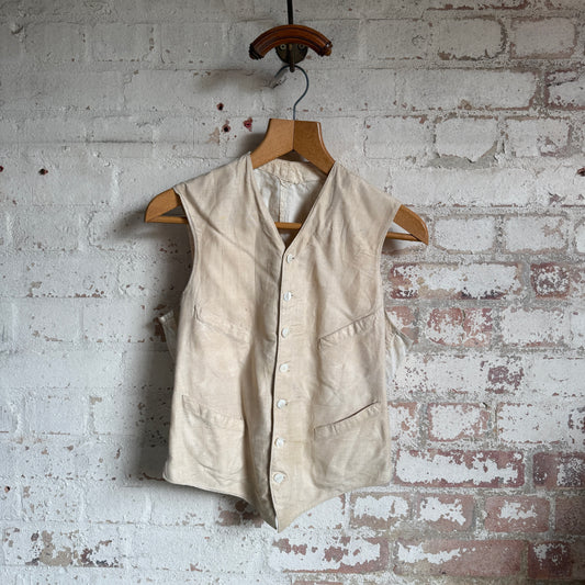 Vintage Edwardian British Raw Silk Waistcoat
