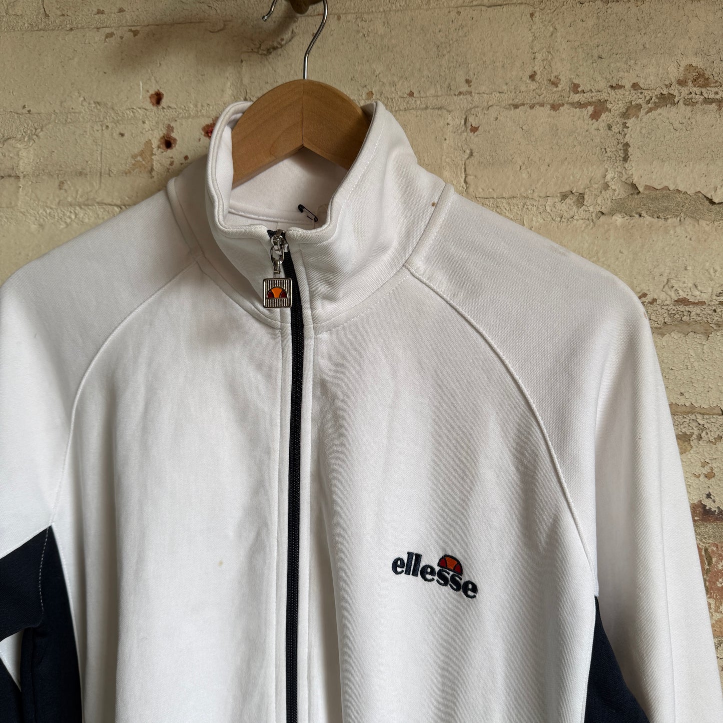 1990s White Ellesse Zip Track Top