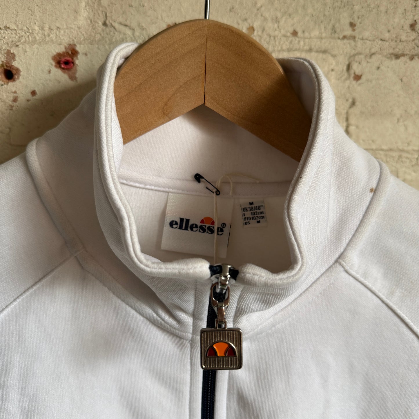 1990s White Ellesse Zip Track Top