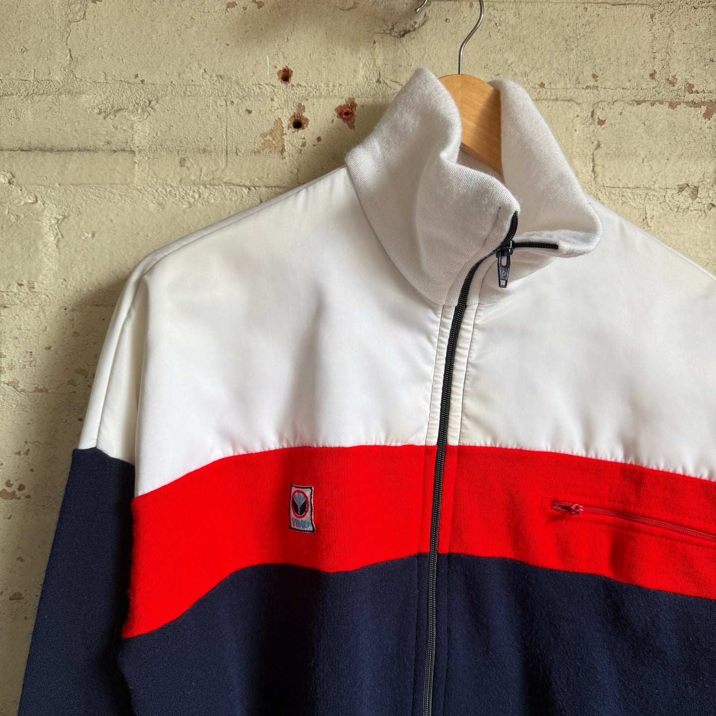 1980s White Red and Navy Track Top