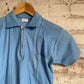 1970s Blue Towelling Zip Shirt
