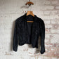 1920s 1930s Black Silk Crushed Velvet Jacket