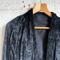 1920s 1930s Black Silk Crushed Velvet Jacket
