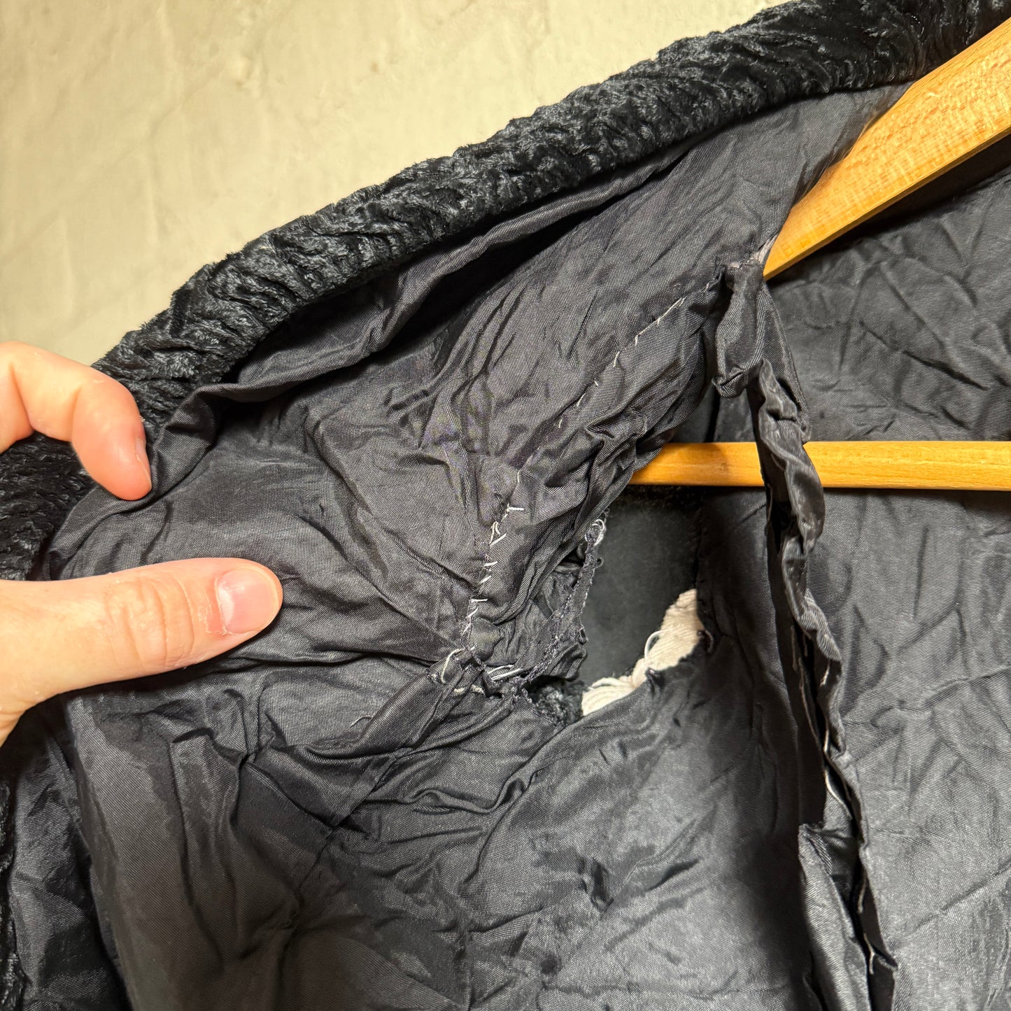 1920s 1930s Black Silk Crushed Velvet Jacket