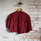 1940s Burgundy Red Cropped Blouse Jacket