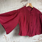 1940s Burgundy Red Cropped Blouse Jacket
