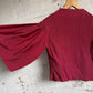 1940s Burgundy Red Cropped Blouse Jacket