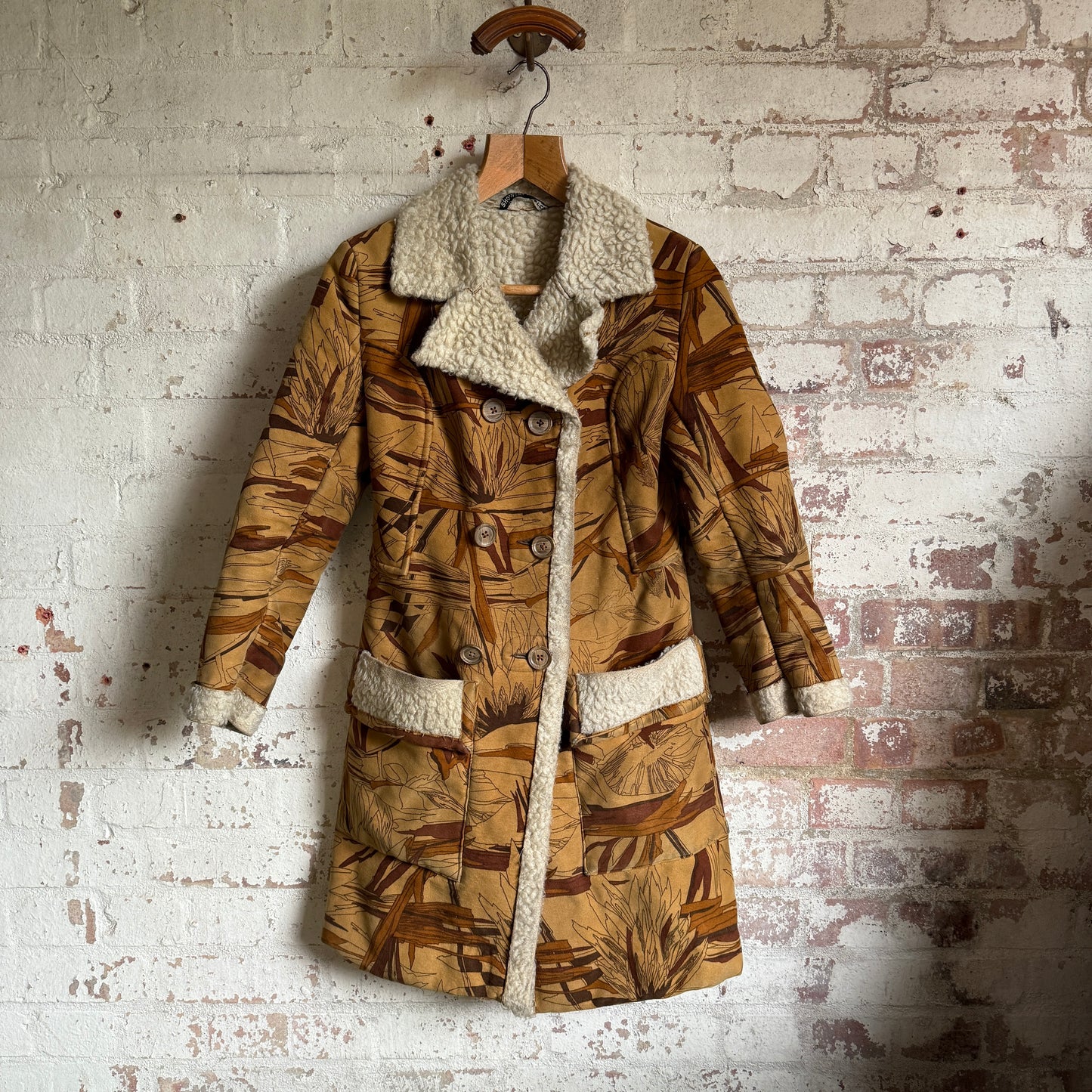 1970s Suede Printed Penny Lane Coat