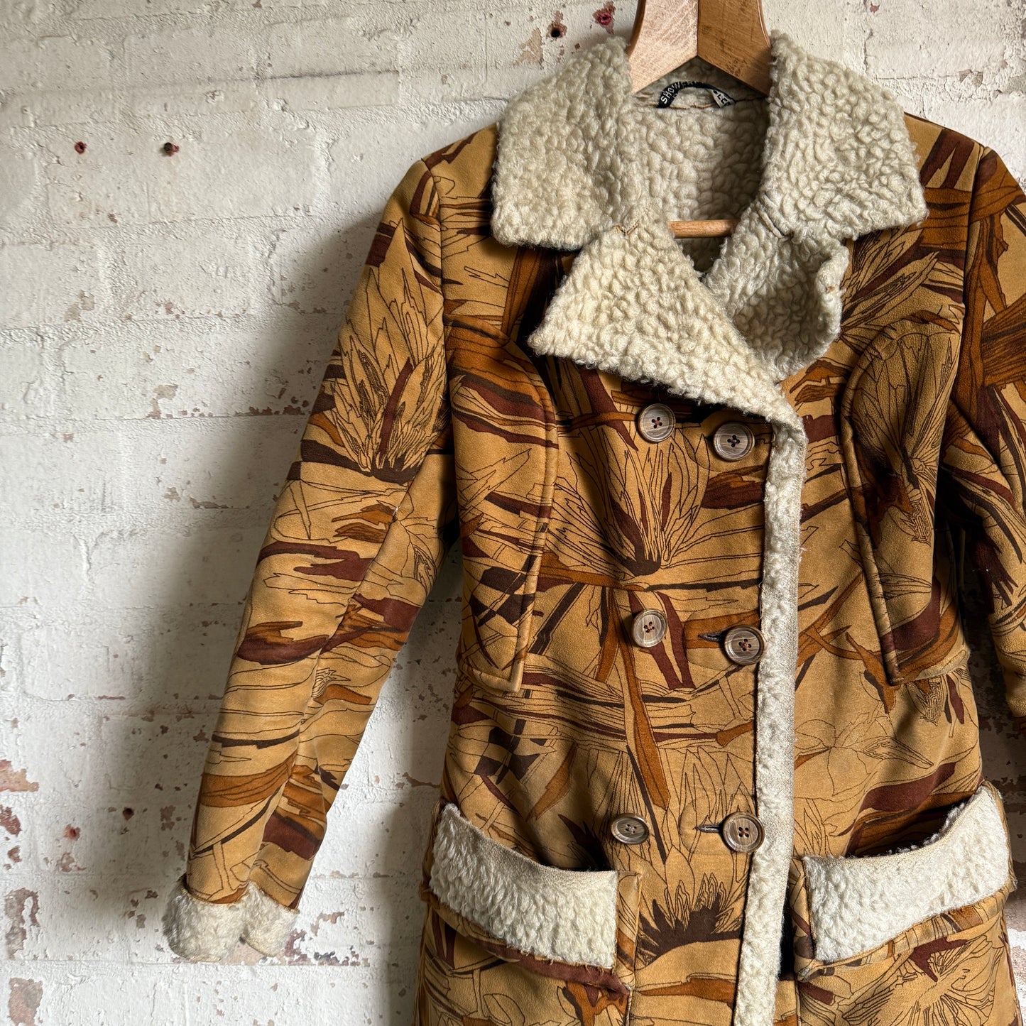1970s Suede Printed Penny Lane Coat