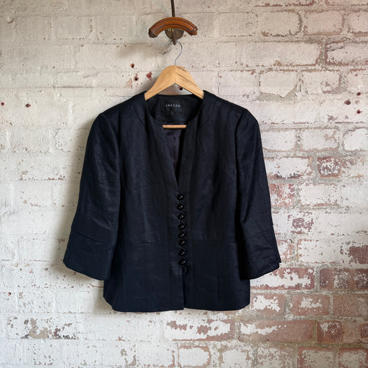 Black jaeger Linen Button Coat