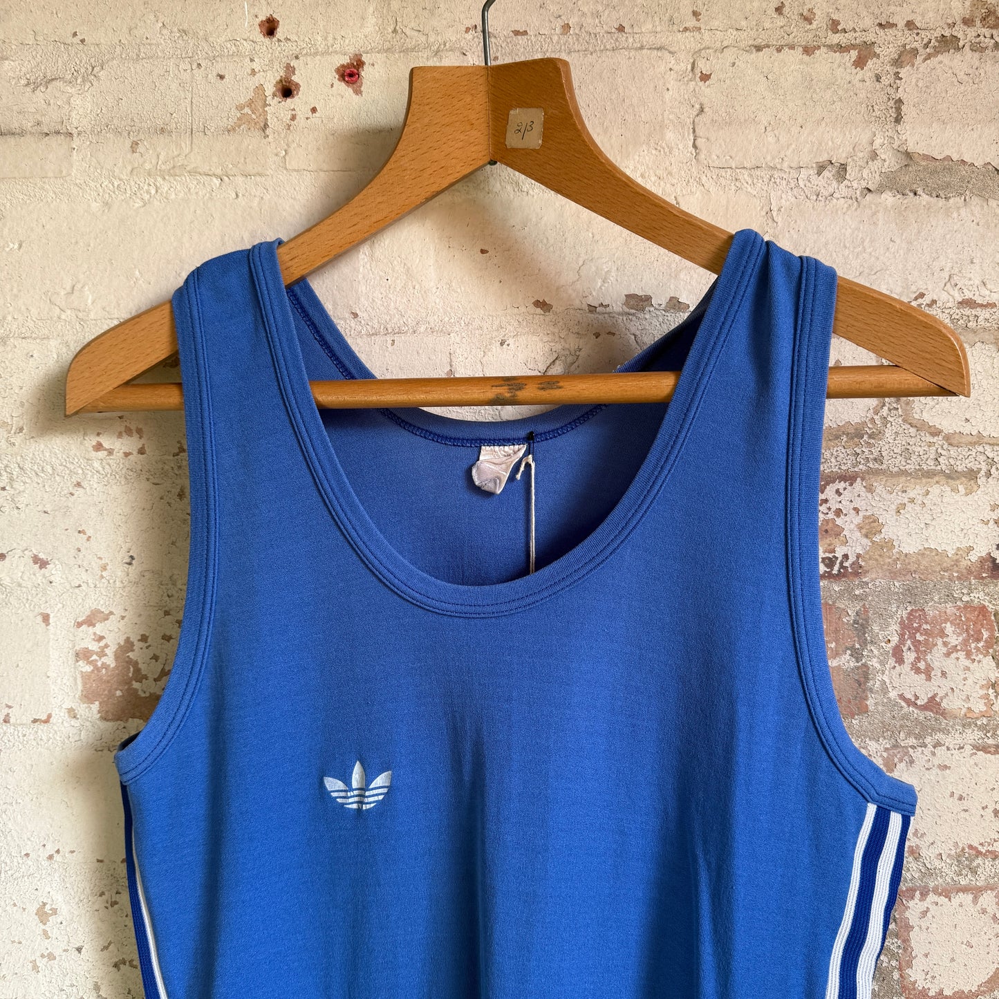 1970s Blue Adidas Ventex Sports Vest Top
