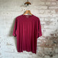 1990s Maroon Distressed Blank T-Shirt