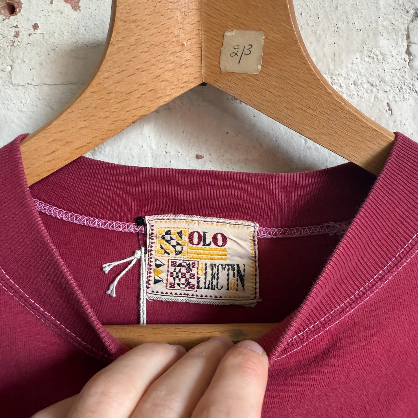 1990s Maroon Distressed Blank T-Shirt