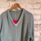 1970s Turquoise Knitted V-Neck Jumper