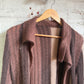 1970s Brown Knitted Patterned Cardigan Jumper Pullover
