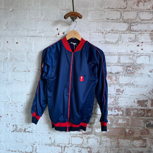 1980s Navy Track Top Bomber Jacket