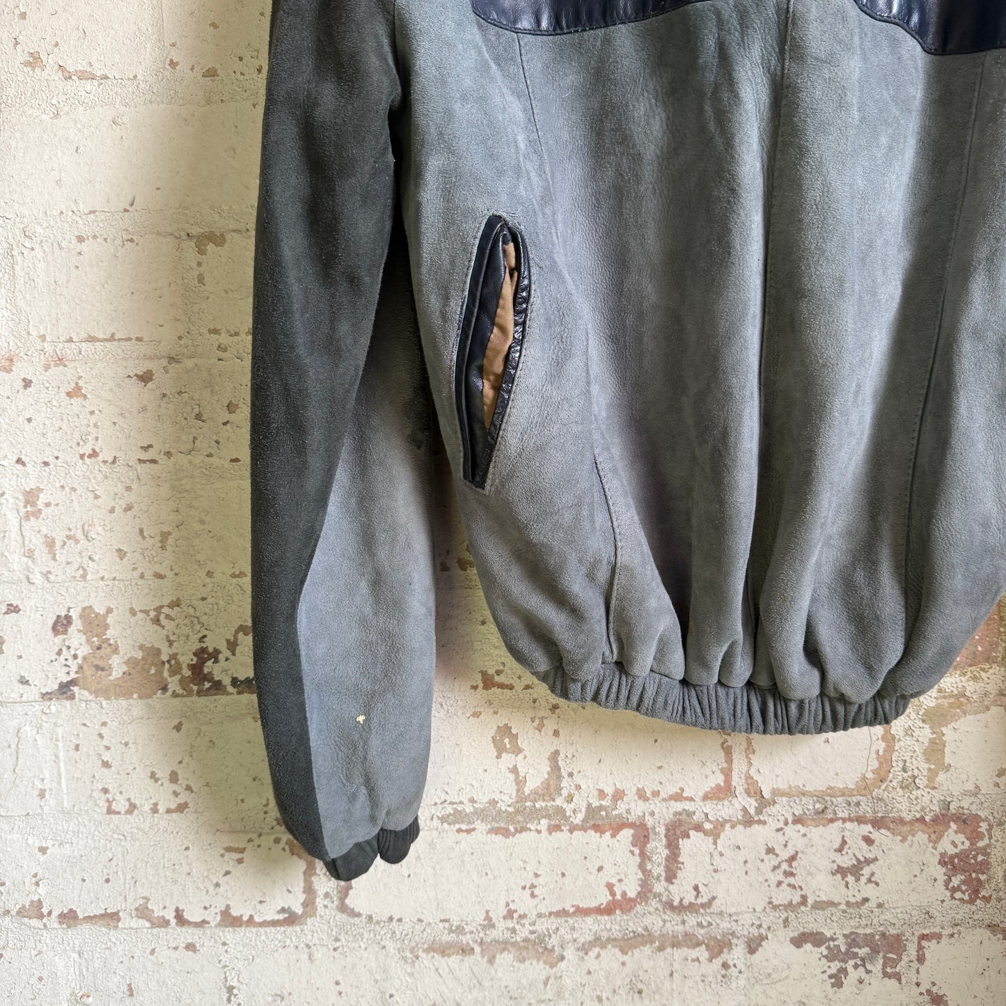 1980s Grey Suede Leather Pullover Shirt