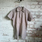 1940s Beige Aertex Polo Shirt Top