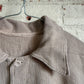 1940s Beige Aertex Polo Shirt Top