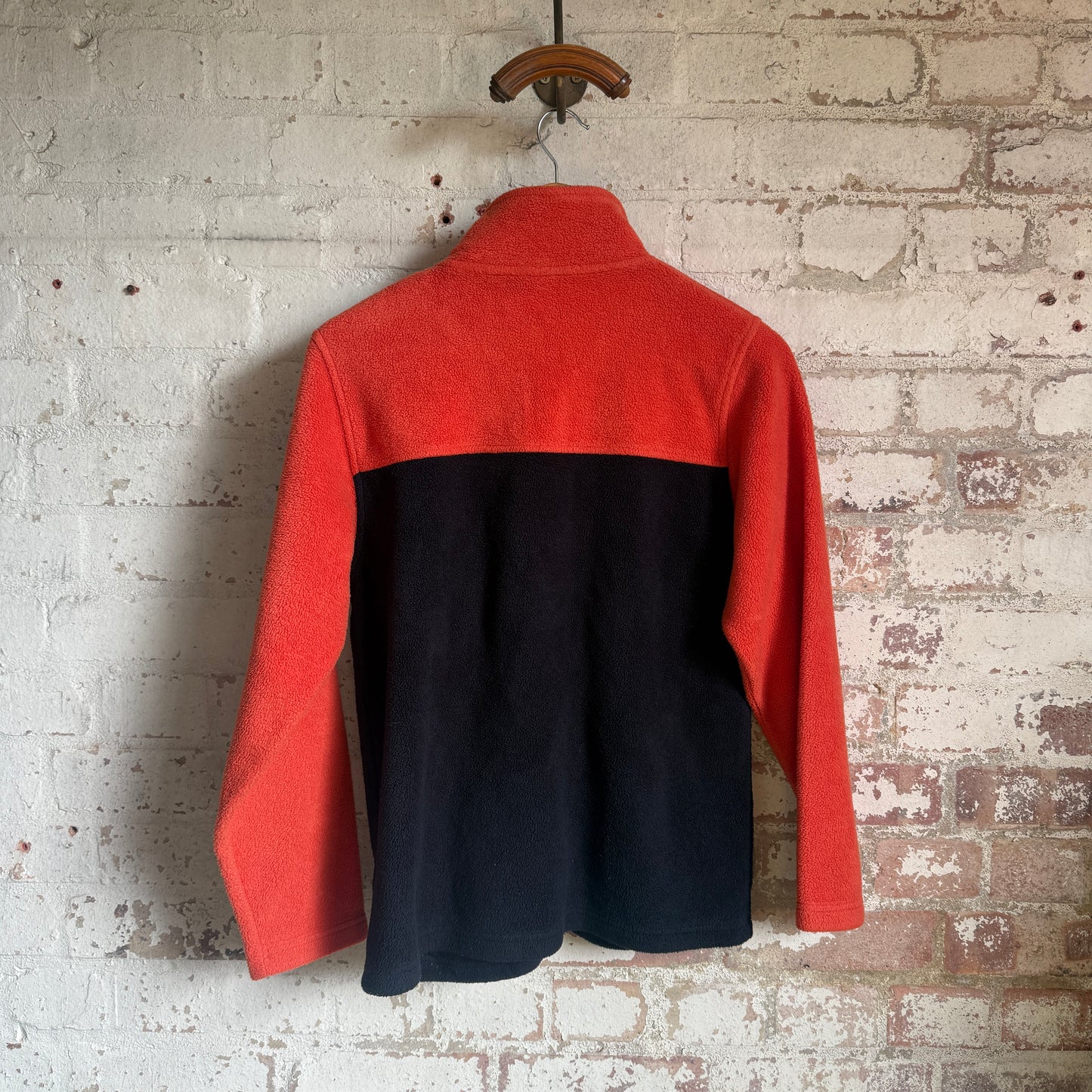 1990s Orange and Black Tiger Fleece Zip Jumper