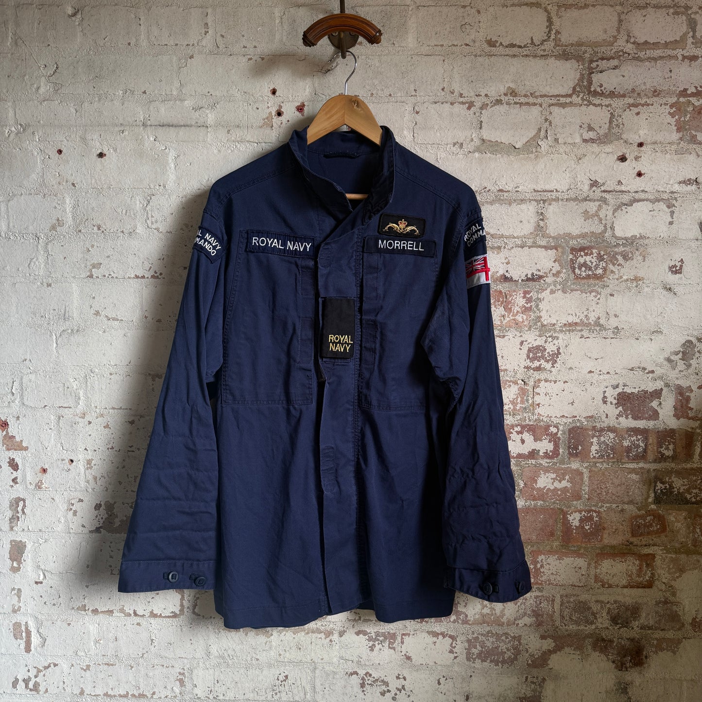 Vintage British Royal Navy Military Button Shirt